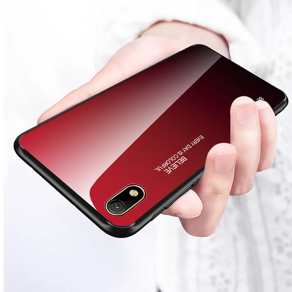 Чехол для телефона из закаленного стекла с градиентом Huawei Y7 Pro 2019 Honor 7A 7C 7 A C Y5 Y6 Prime