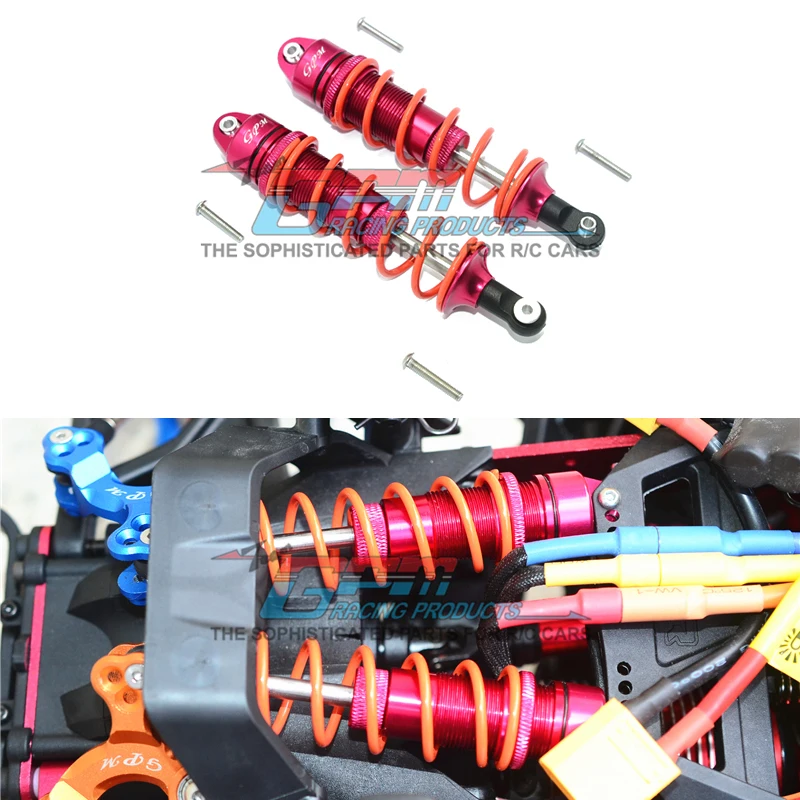 ГПМ ARRMA 1/8 Неро Фазон 6S Монстр Трак Алюминиевые универсальные амортизаторы переднего и заднего подвесок. Расстояние между центрами составляет 110 мм.