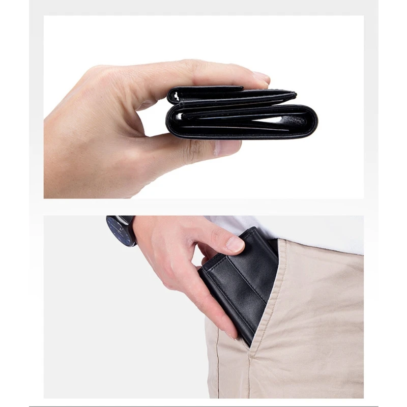 

Men's Business Leather Wallet Credit Card Holder Clutch Small Coin Pocket Purse