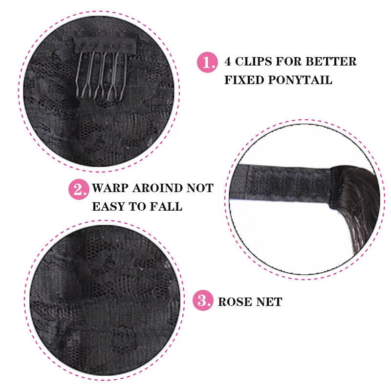 WEILAI длинные прямые и кудрявые синтетические зажимы для конского хвоста на