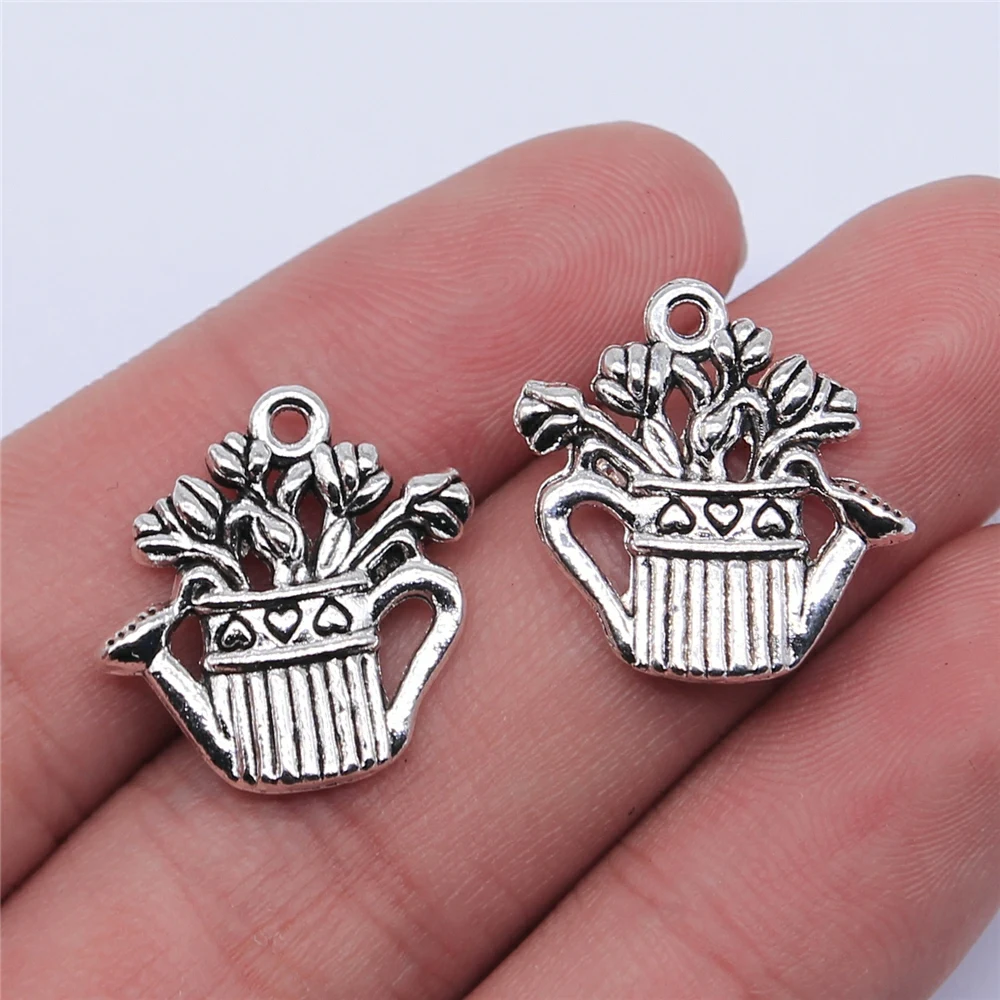

Sejuani JEWELRI PENDANT 10pcs 19x17mm Watering Flower Pot Charms