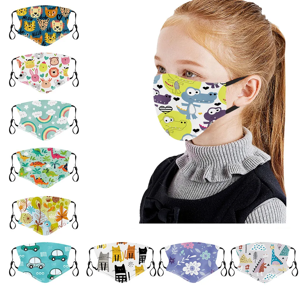 Мультяшная маска для детей чехол лица хлопковая моющаяся дизайнерская дышащая