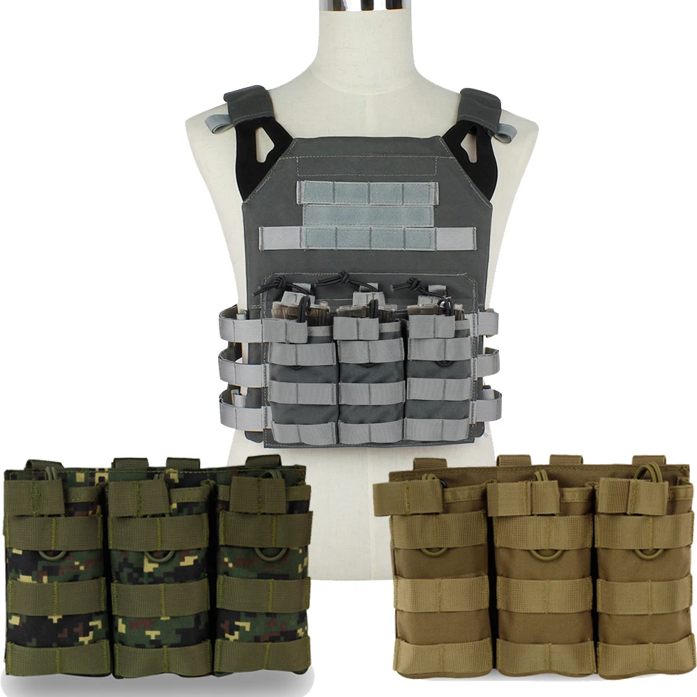 

Tactical Triple Molle Magazine Pouches Military Army Vest Accessories Bag Open Top Cartridge Pouch Airsoft Paintball Equipment