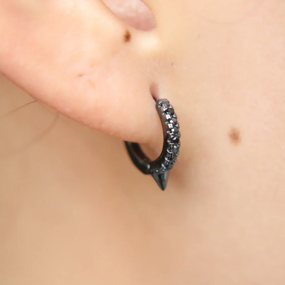 Женские серьги кольца из серебра 2019 пробы с фианитом 10 мм|Серьги-кольца| |