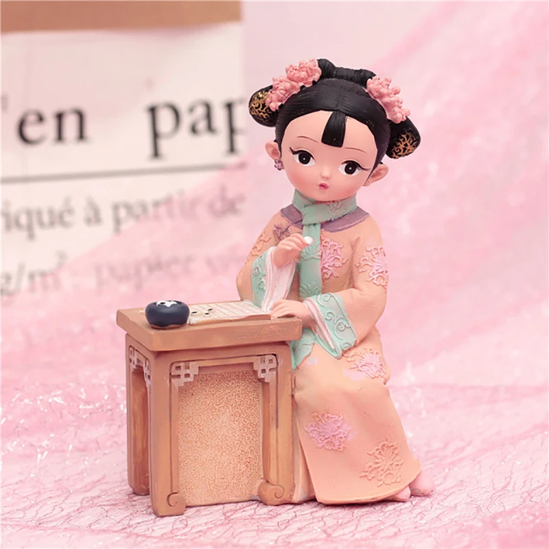 

Creative Retro Palace Chinese Style Auspicious Girl Ornaments Wine Furnishings Cabinet Living Room Bedroom Decor Crafts Gifts