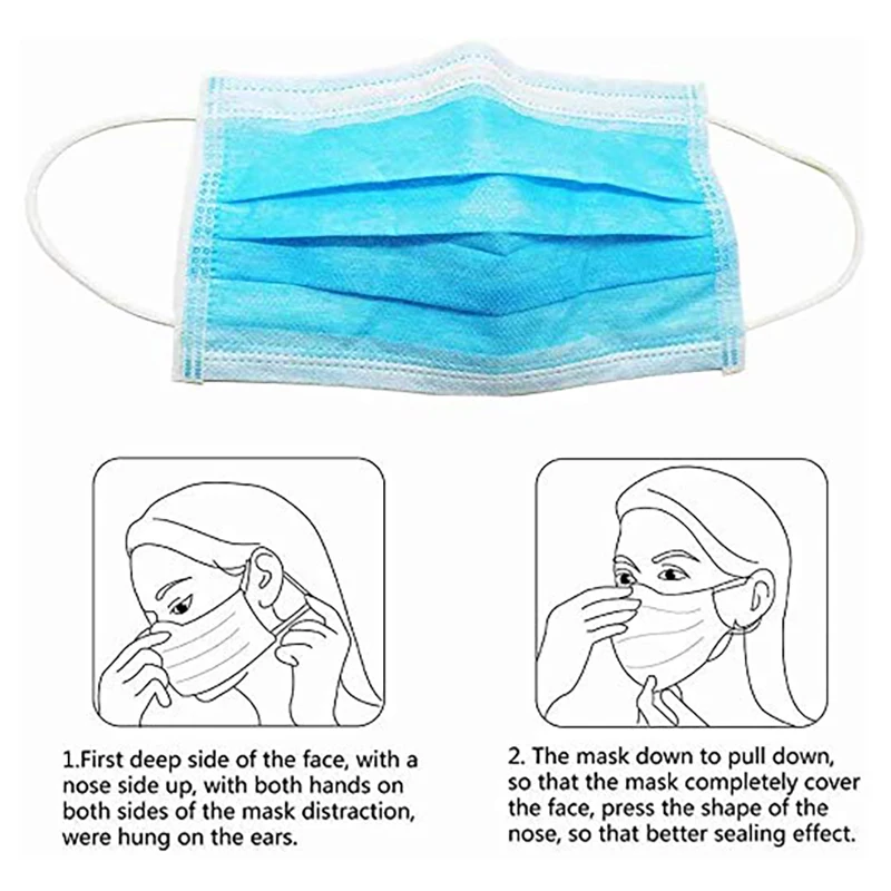 

50pcs Disposable Mouth Mask High Quality 4 Layers Filter Mask Prevent Anti Virus Formaldehyde Bacteria Proof Face Mouth Mask