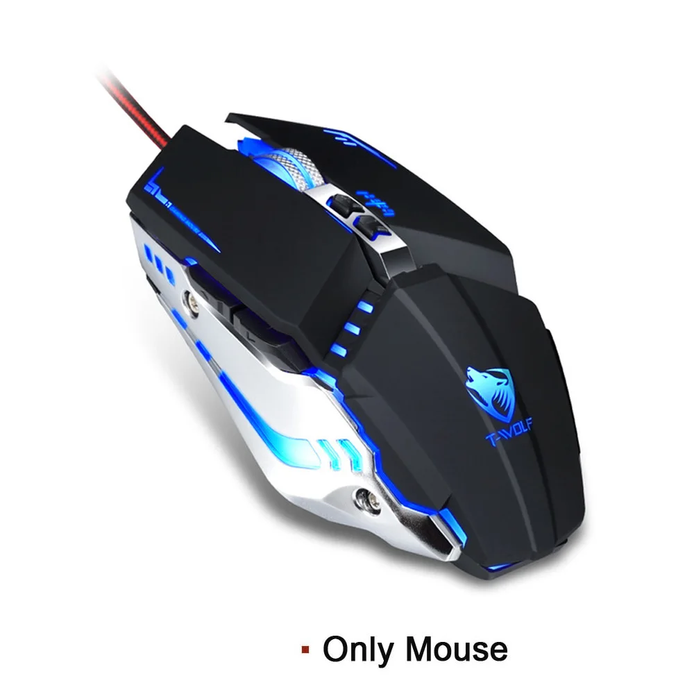 Only Mouse Kotion EACH G2000 игровая гарнитура глубокий бас стерео игровые наушники с микрофоном светодиодный светильник для ПК ноутбука+ игровая мышь+ коврик для мыши - Цвет: Only Mouse