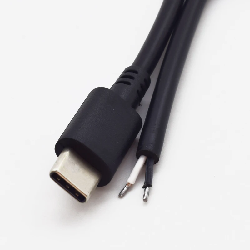 

10pcs 25cm USB C Type-C Cable Male Plug 2 Wires Power Pigtail Cord DIY Item No.: 4-0415