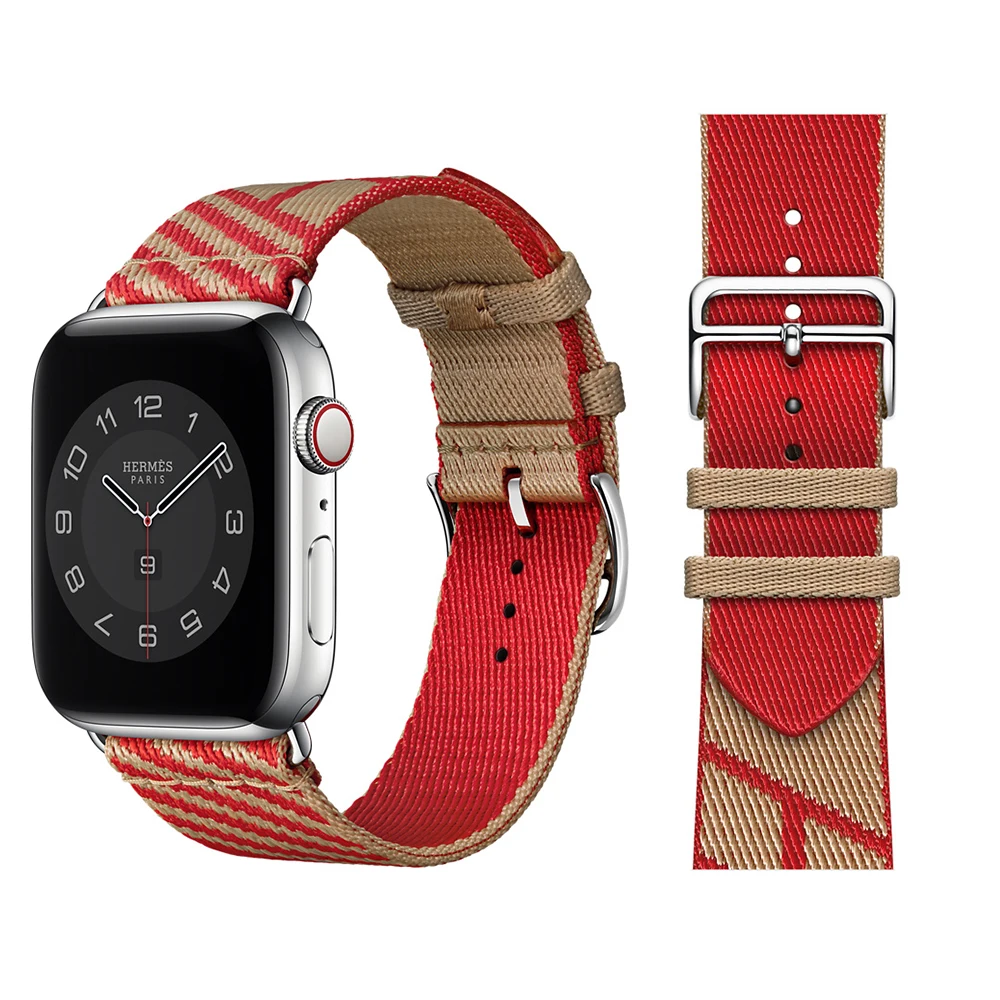 For Apple watch Nylon band for 41mm 45mm Jumping Single Tour strap 40mm 44mm 38mm 42mm series 7 6 54321 SE smart watch Bracelet
