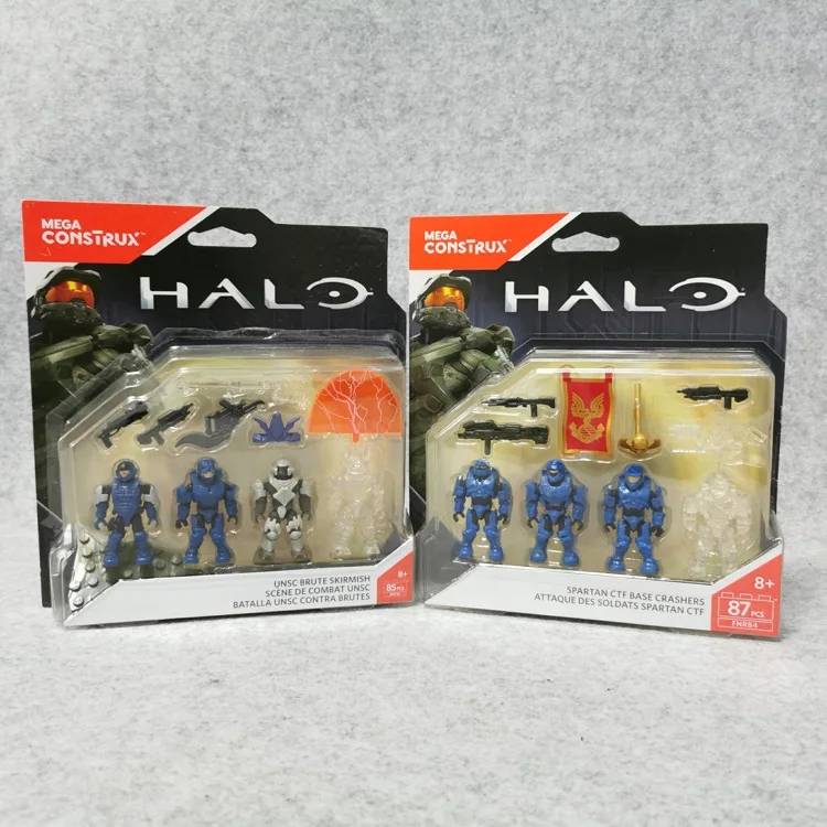 87-115Pcs Mega Bloks Halo Construx Halo Spartan Ctf Base Crashers Model Collector's Edition Gifts for Adults and Children