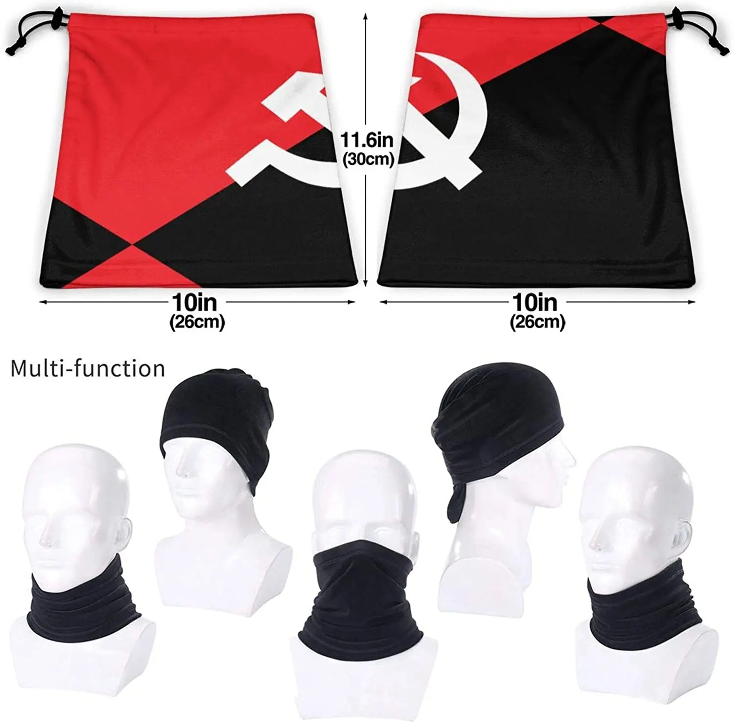 Мужская и женская многофункциональная дышащая грелка для шеи с красным молотком