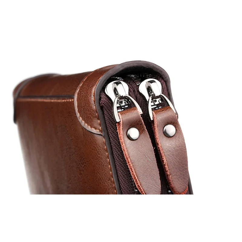 Короткие модные мужские кошельки из искусственной кожи, длинная деловая сумка с несколькими картами, держатель для карт, большая емкость, кошелек для монет на молнии