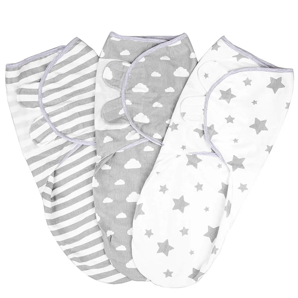 Pack of 3 Baby Swaddle Wrap Newborn Soft Blanket Bath Gauze Infant Sleepsack Stroller Cover Play Mat 0-3 Months | Мать и ребенок