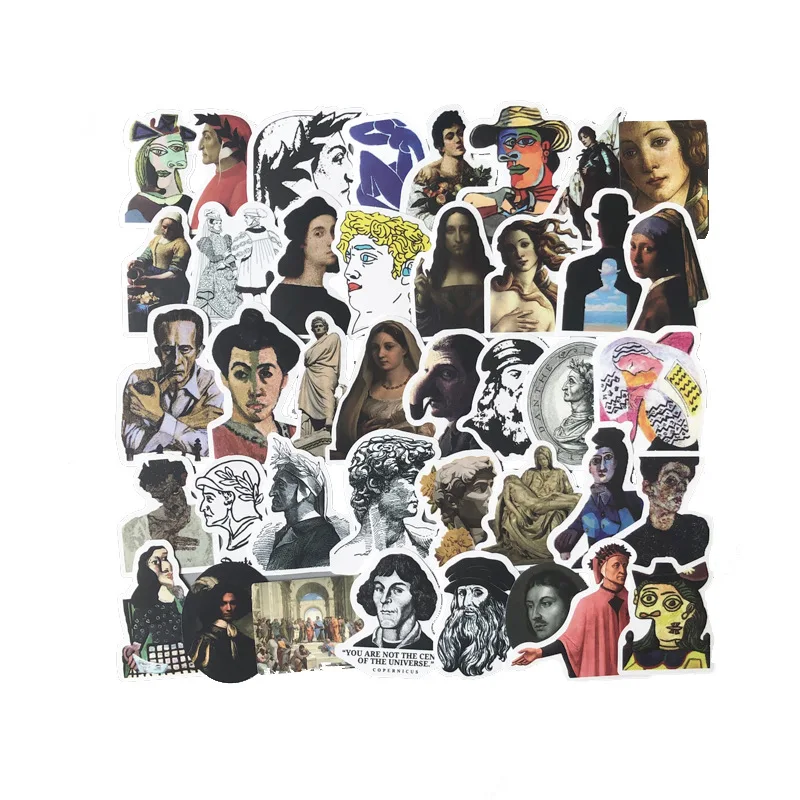 

50/100Pcs Famous Artists Van Gogh Art Stickers For Laptop Phone Scrapbooking Graffiti Diary Label Stationery Sticker Decals
