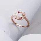 Модная и красивая обувь; 925 серебро цвет с украшением в виде кристаллов Каплевидная форма цвета розового золота кольцо для женщин подарок