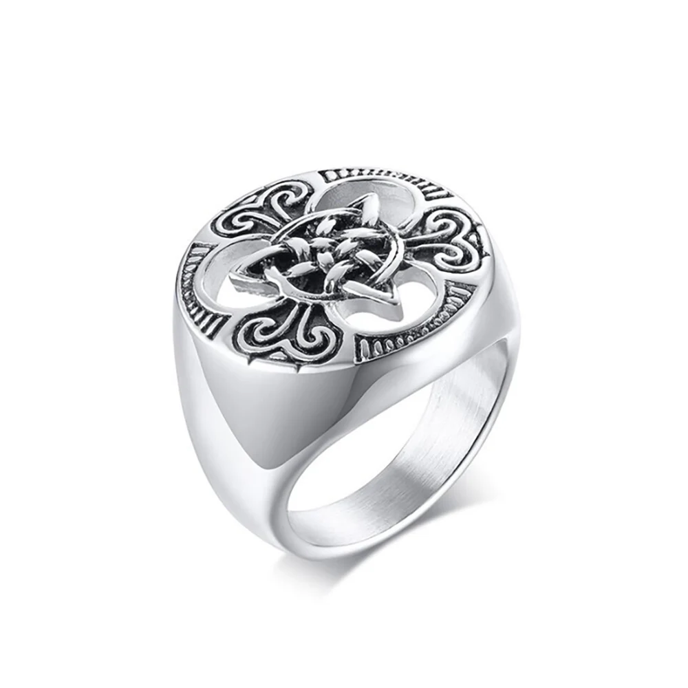 

Stainless Steel Punk Rock Minimalism Celtic Knot Men Finger Ring Jewelry Gift For Him Size 8-12