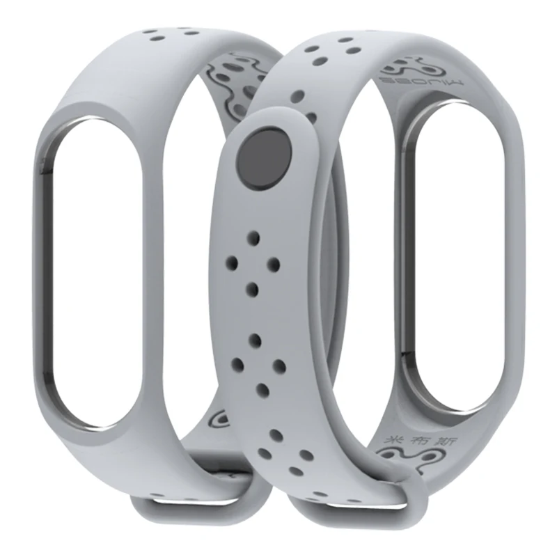 gray Ремешок mi Band 3 4, спортивные силиконовые часы, браслет на запястье, аксессуары, браслет mi band 3, умный Браслет для Xiaomi mi, ремешок 3 4 - Цвет: gray