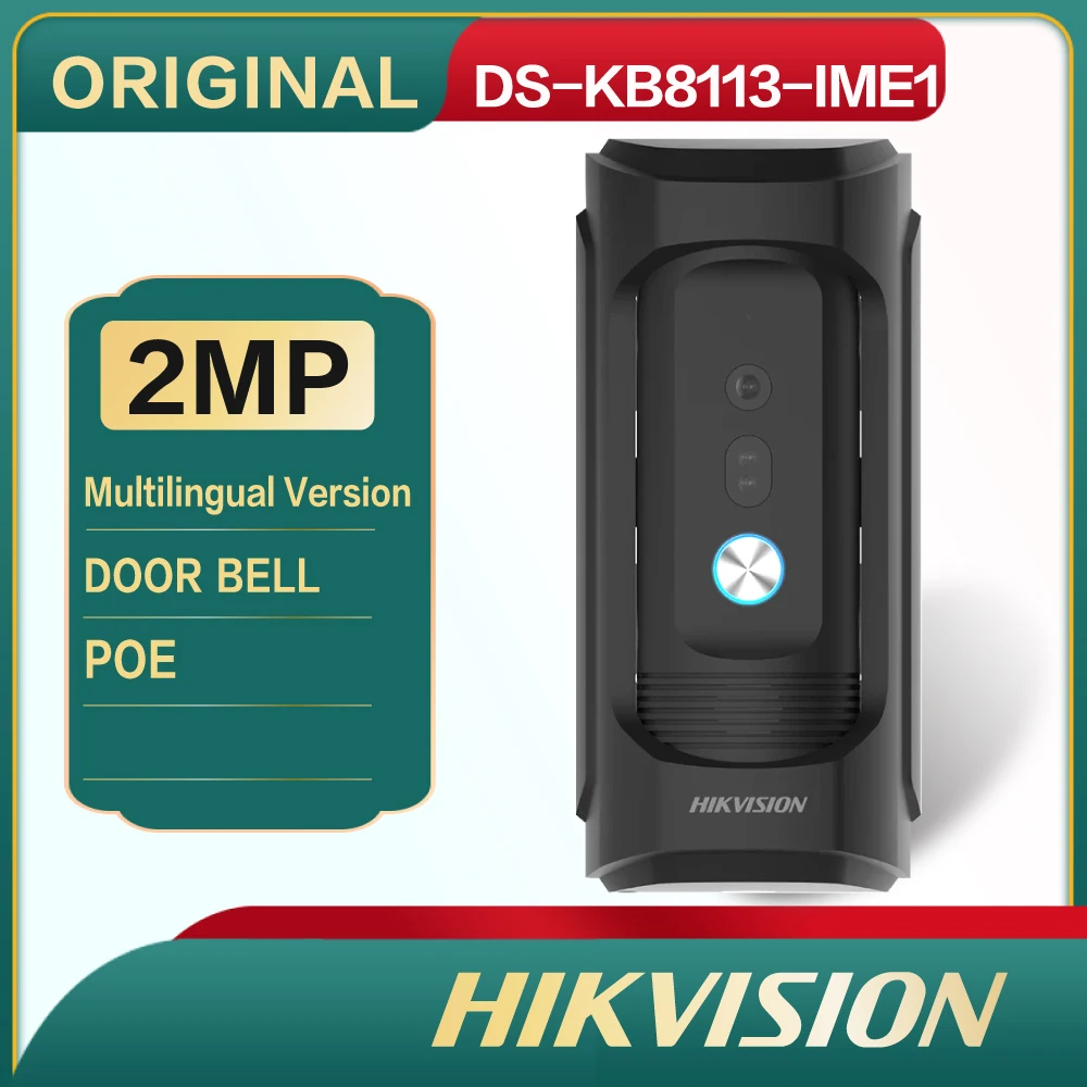 Видеодомофон Hikvision антивандальный дверной звонок 2 МП POE DS-KB8113-IME1 оригинал |