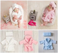 dvotinst newborn baby photography props scarf bathrobes 2pcs set fotografia costume shooting photo prop shower gift accessories