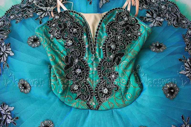 Темно зеленый классический костюм на заказ Профессиональный Балетный Esmeralda