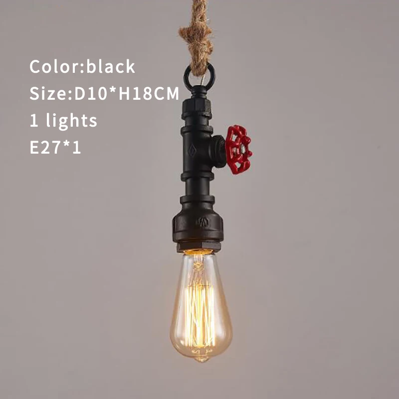 Промышленная труба подвесной светильник веревка американский Ретро винтажный
