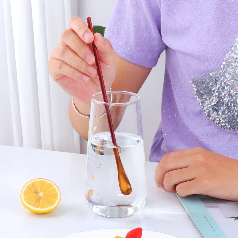 4 шт. медовая Золотая ложка с длинной ручкой для перемешивания чая и кофе | Дом сад