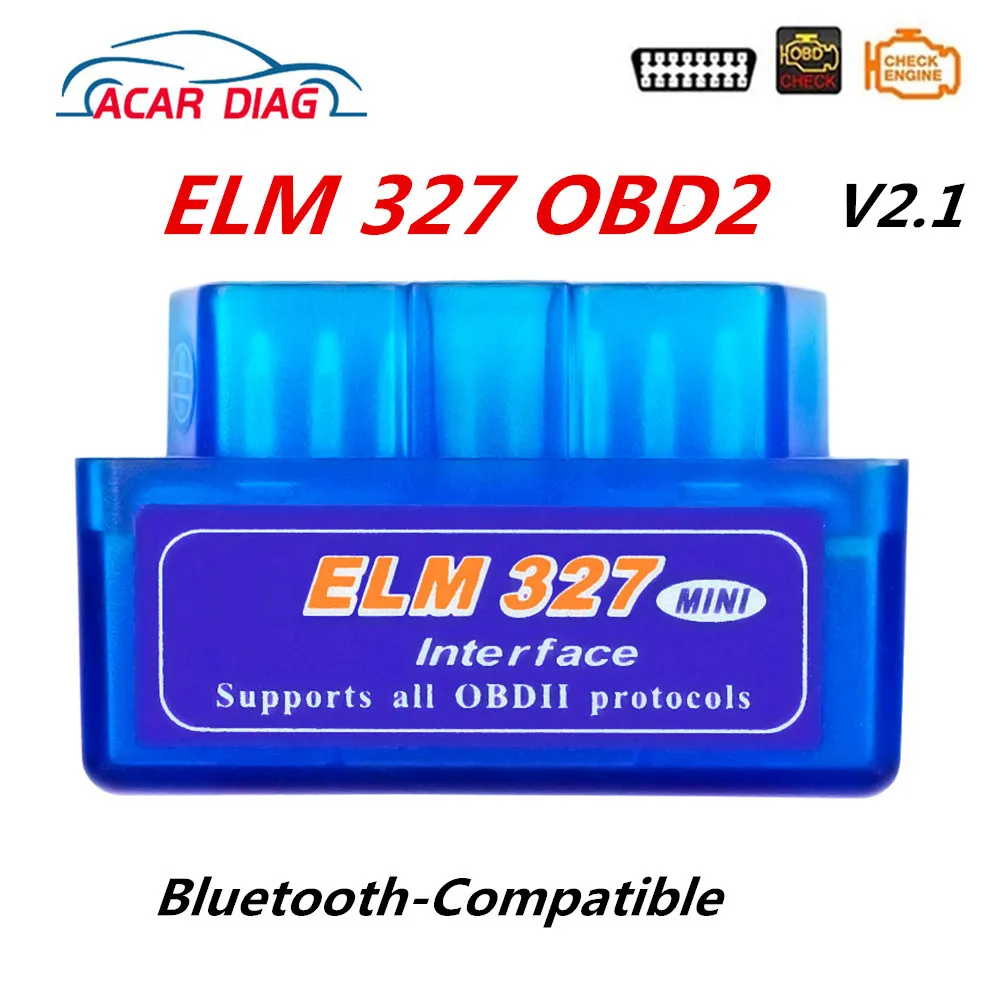 Мини-сканер ELM327 OBD2 совместимый с Bluetooth автомобильный считыватель кодов OBDII ELM 327