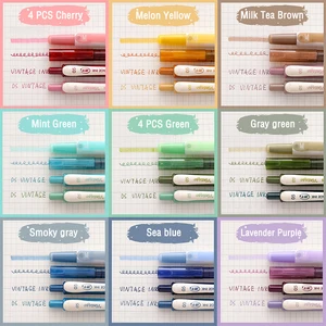 Retro 0.5mm Gel Ink Pens Color Funny Pen Ballpoint Pen Set Glitter Writing Cute Office & School Supplies Stationery Accessorfor