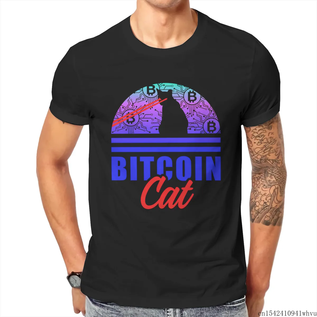 

Bitcoin Cat Crypto Cryptocurrency Mining BTC Gift Pattern Short Sleeves Unisex Summer Trend O-neck Casual Men T-shirt M-5XL