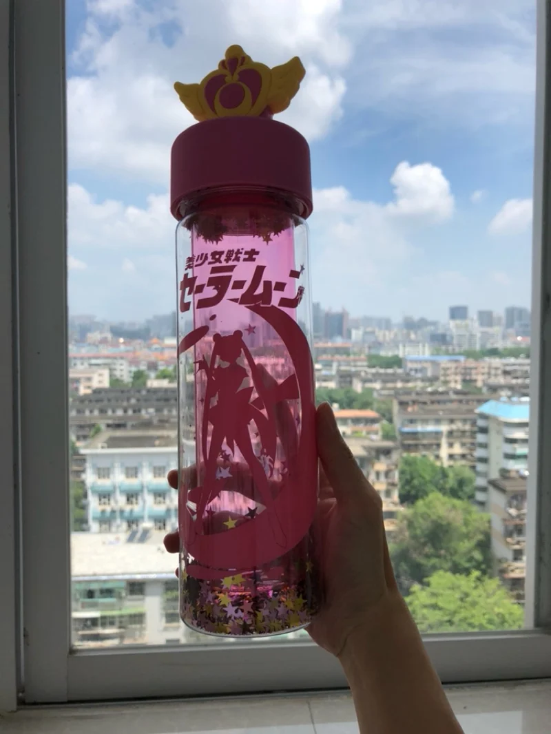 Аниме Сейлор Мун кристальная розовая бутылка для воды звезда чашка путешествий