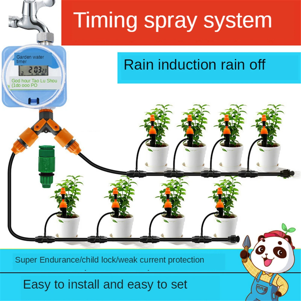 

B-LIFE All-in-One Precision Drip Kit Micro Drippers Professional Micro Tubing automatic Timer Watering System for Garden Lawn