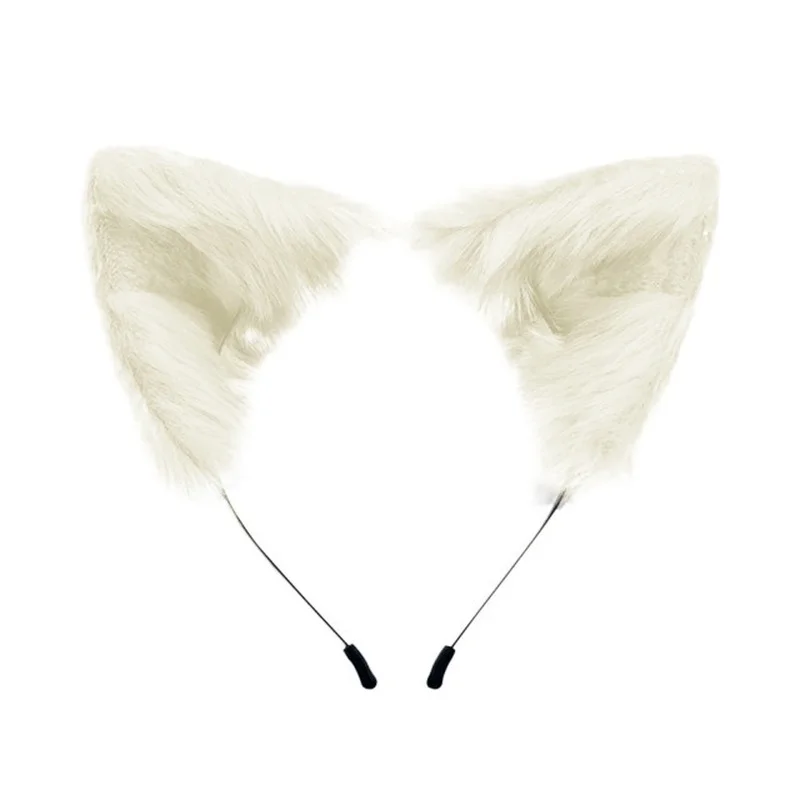 Пушистая плюшевая Складная повязка на голову с волчьими кошачьими ушками