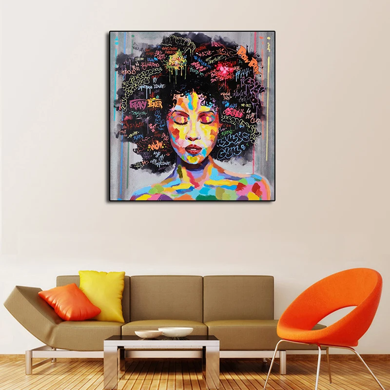 Картина маслом с изображением Африканской Женщины творческий портрет холст