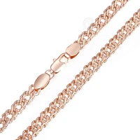 davieslee necklace for women 585 rose gold color bismark hammered womens necklaces chain cuban rombo 345mm 45 55cm gn453