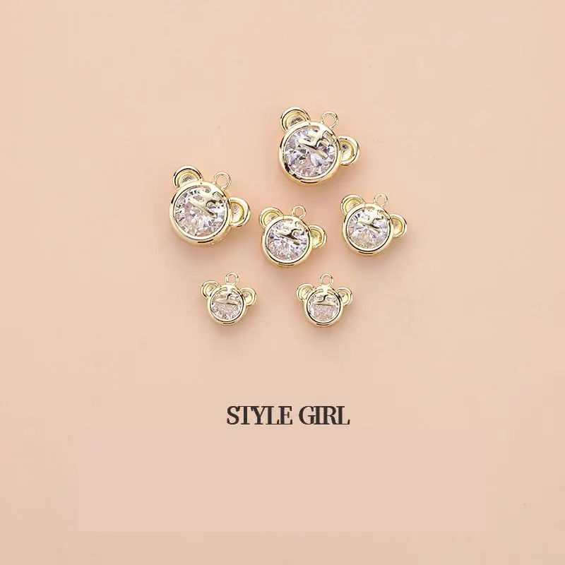 

14k Gold Cute Tiger Head Jewelry Charms Handmade Making Earrings Necklace Pendants Diy Women's Jewelry Accessories Wholesale