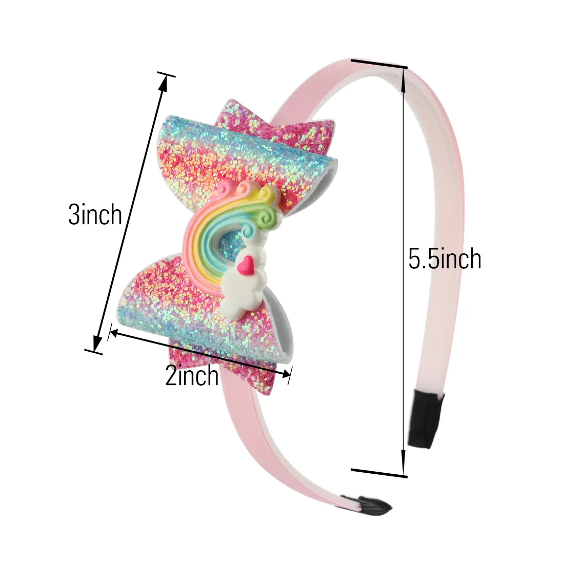 

1PC Lovely Bow Headband For Girls Cake Rainbow Shiny Hair Hoop Party Decoration Headdress Cosplay Costume Headwear Hair Accessor