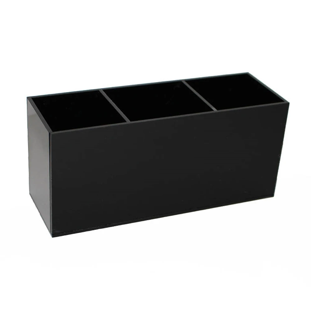 

3 Lattices Makeup Brush Organizer Cosmetic Pen Storage Container Plastics Table Eyebrow Brush Holder Standing Storeage Box