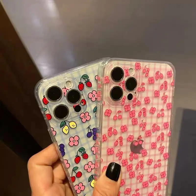 

Flowers Clear Phone Cover Case For iPhone 11 12 Pro Max X XR Xs Max 7 8 Plus Transparent Fashion Soft Silicon TPU Shockproof