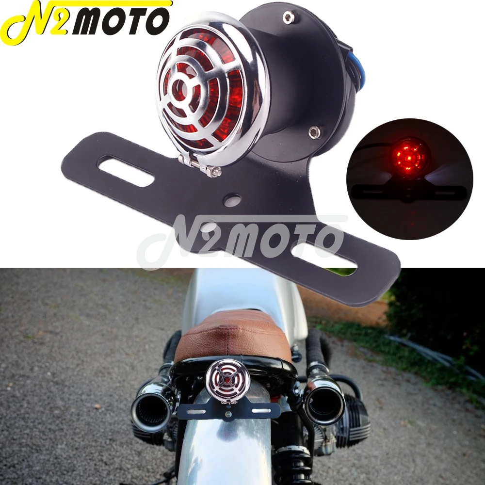 

Мотоцикл Ретро решетка номерной знак кронштейн задний стоп светильник сигнал задний светильник онарь для Harley Chopper Bobber Cafe Racer Trikes