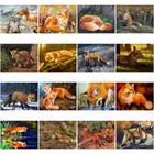 Алмазная живопись сделай сам, защищенные животные, карнигар, длинный большой хвост с острыми ртами и большими ушами, персональный плакат с красной лисицей