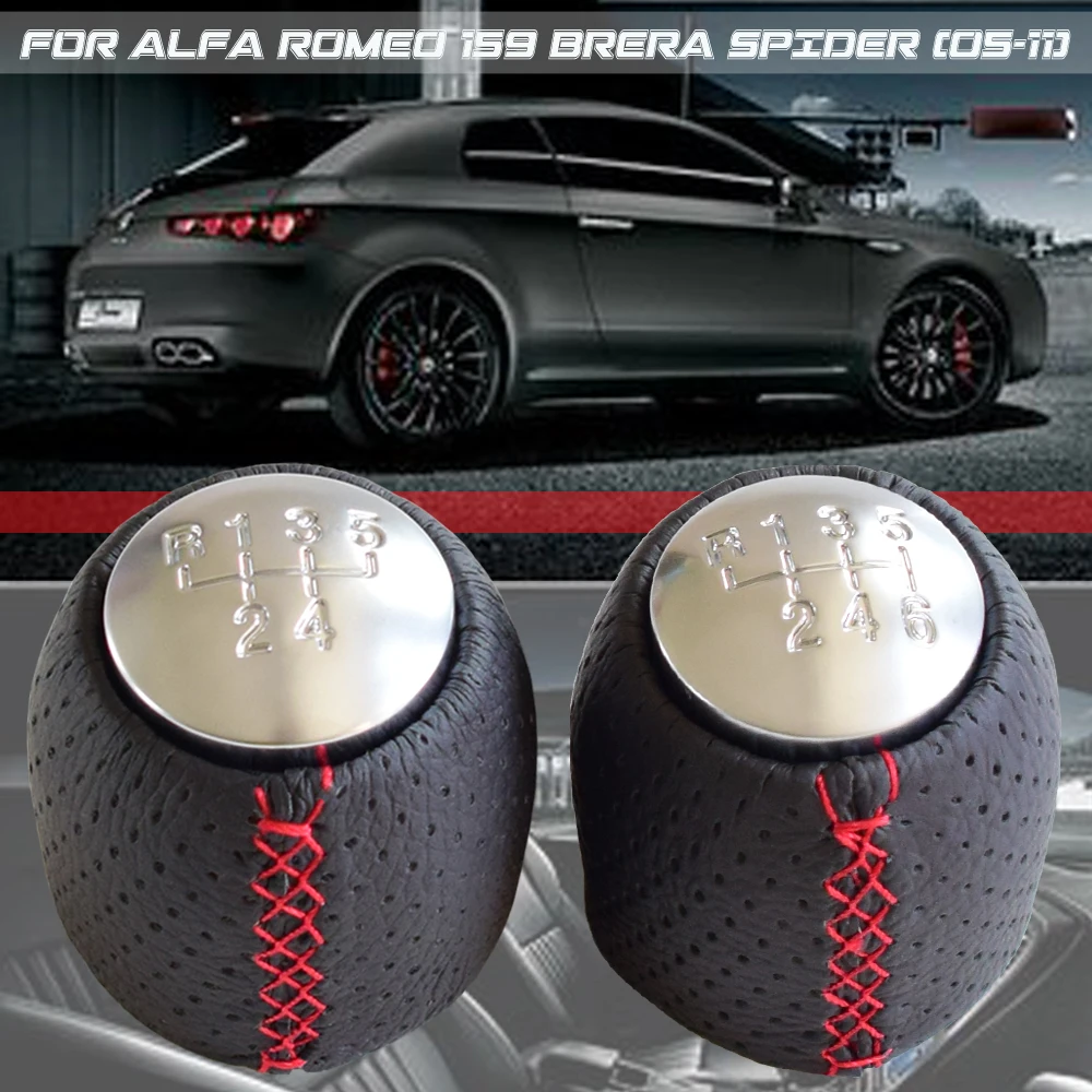 5/6 скоростная красная черная игла для ALFA ROMEO 159 автомобиль Brera spider(05-11) Автомобильная Ручка ручная черная ручка переключения передач Ручка шаровая Головка