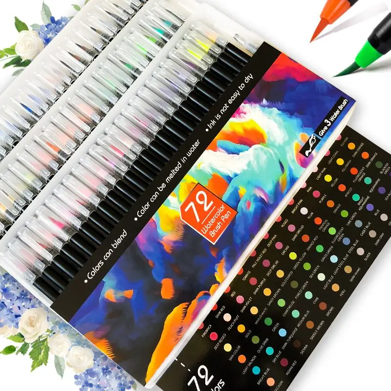 72 цвета Премиум маркеры мягкий набор акварельная кисть для рисования ручка