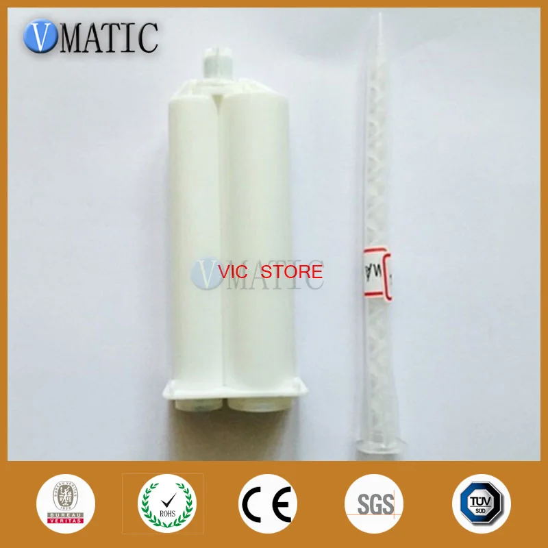 

Free Shipping Two Component Plastic Cartridge 50ml/cc 1:2 And Ma Static Mixer 6.3-21S For Dispensing Caulk Gun