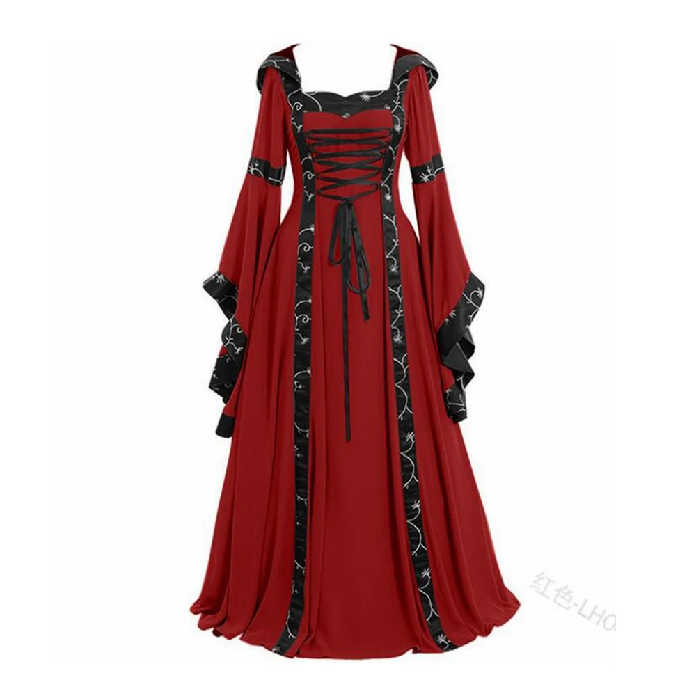 Женское платье с капюшоном длинным рукавом и капюшоном|Праздничные костюмы| |