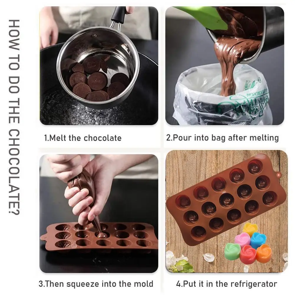 

Flower Chocolate Mould Silicone Concave Swirl Flower Rose Handmade Jelly Ice Chocolate Candy Mould Home DIY Tools Baking So V1S2