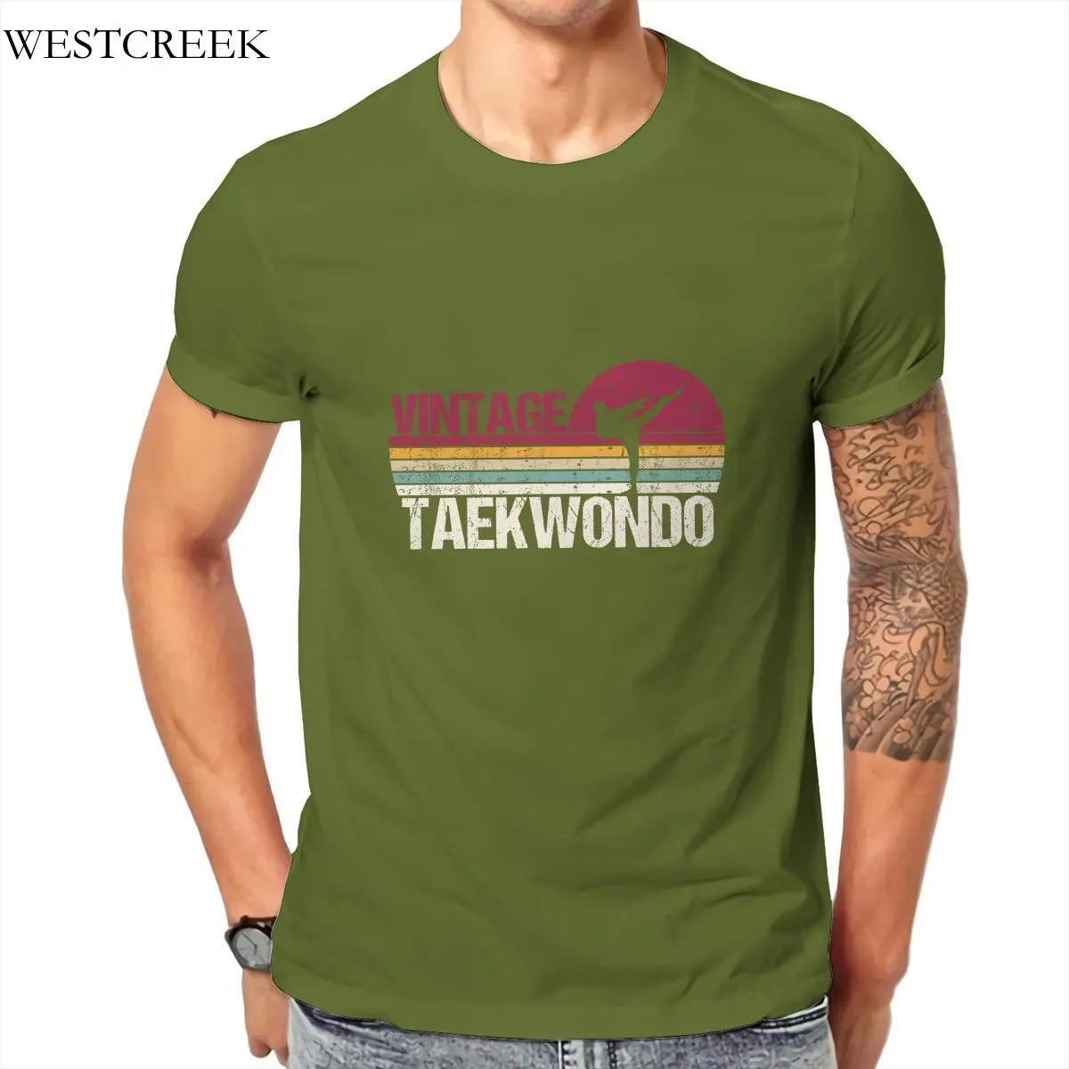Оптовая продажа Винтажная Футболка WESTCREEK для тхэквондо-Тхэ Kwon Do летняя