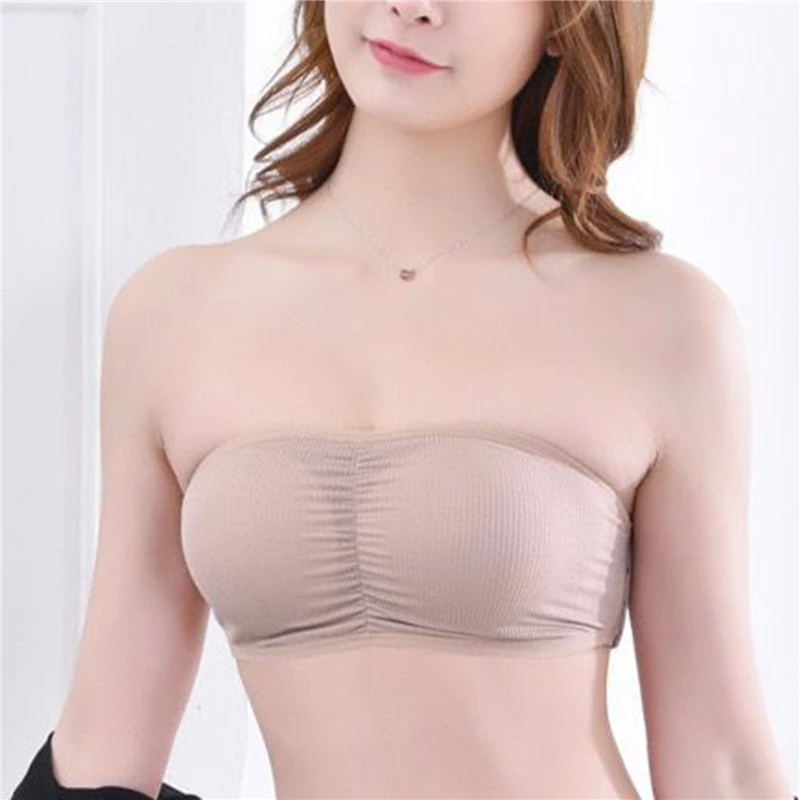 

New One Piece Seamless Tube Top Women Invisible Bra Intimates Strapless Bustier Bandeau Breathable Wrapped Chest Sexy Lingerie