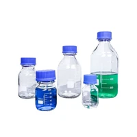 lab reagent bottle screw mouth with blue cap transparent clear glass medical %ef%bc%8850 1000mlset%ef%bc%89