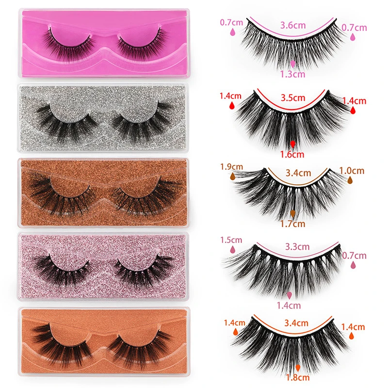 

3d thick false eyelashes mixed 10 pairs set