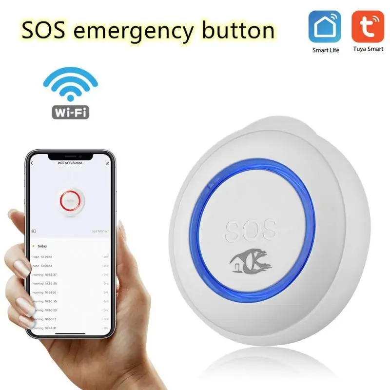 

1-5PCS TUYA WIFI SOS Button Smart Wireless Sensor Alarm Elderly Alarm Waterproof Emergency Help Alarm Switch Work With Tuya WIFI